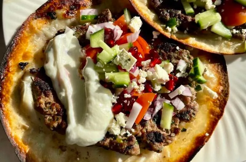 Mediterranean Lamb Smash Tacos