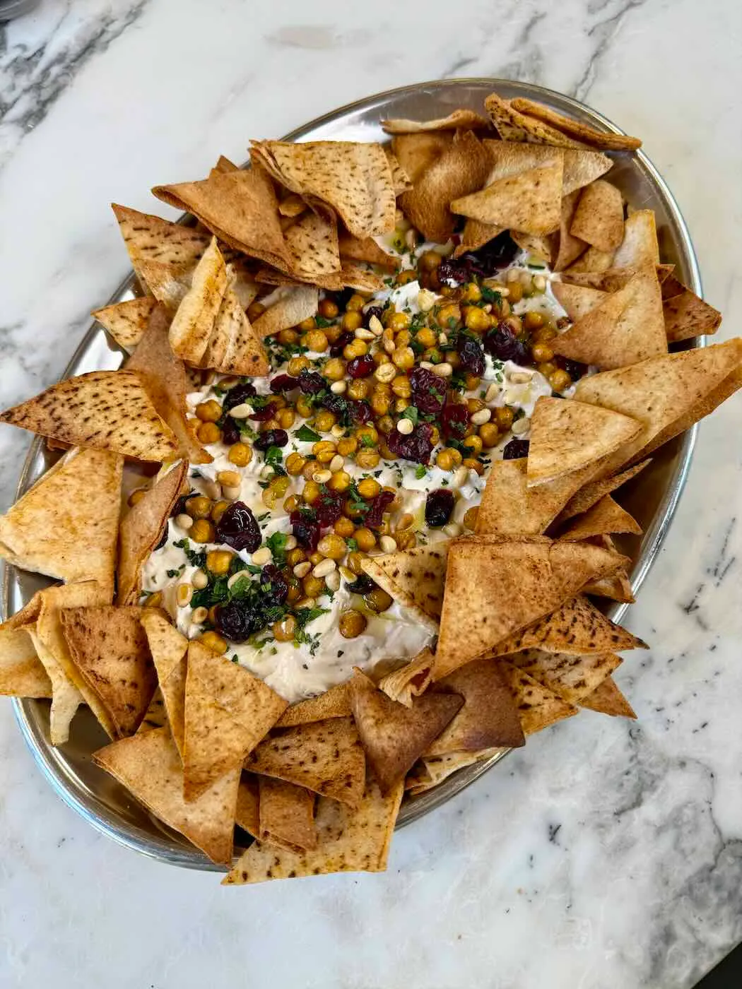 Crispy Pita and Chickpea Yoghurt Dip