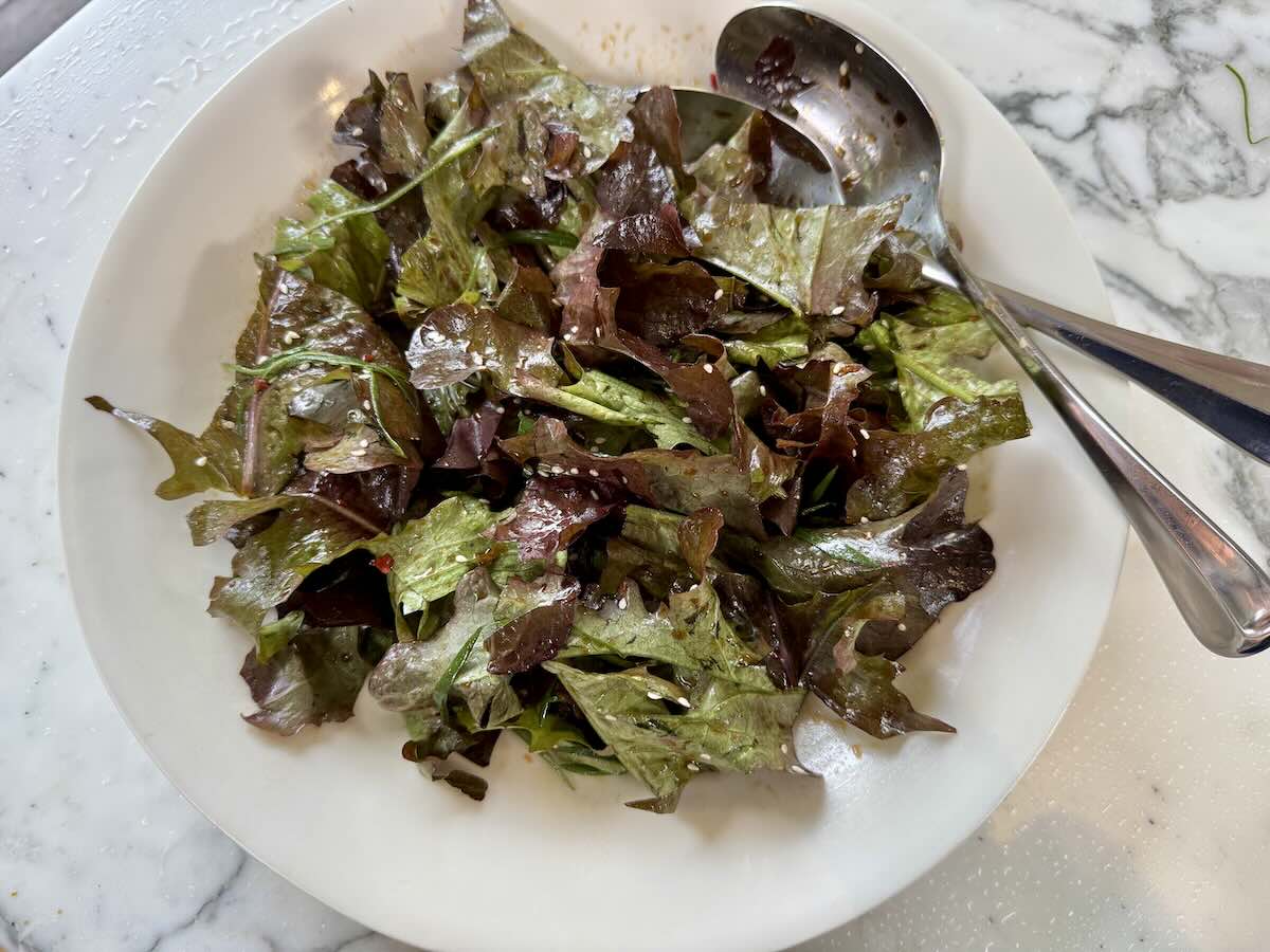 Korean Lettuce Salad with Sesame & Chilli Dressing