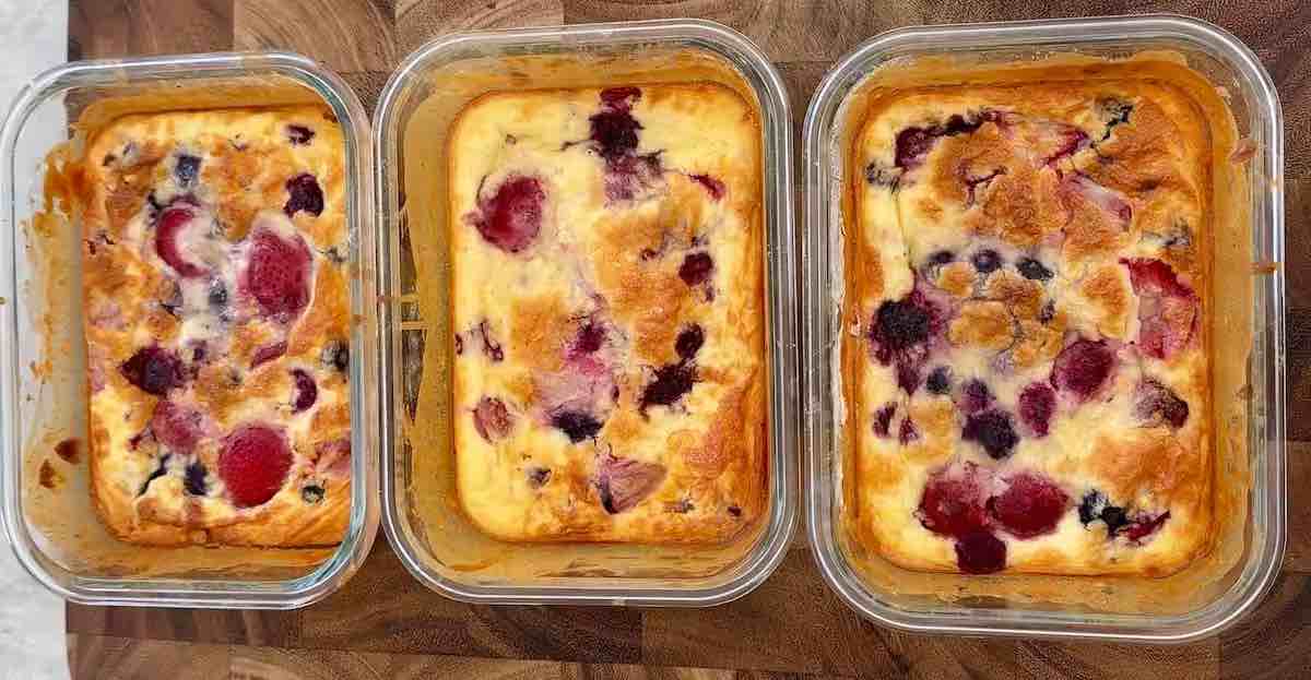 Oven-Baked Berry Protein Pancake Bowl
