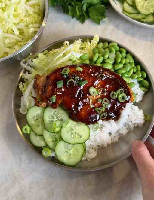 Sticky Char Siu Chicken Bowls