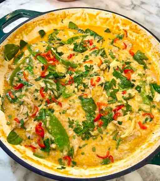 One Pot Thai Red Chicken Brothy Rice | OnTrac5