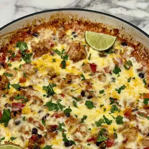 One Pot Mexican Chicken & Rice Bake