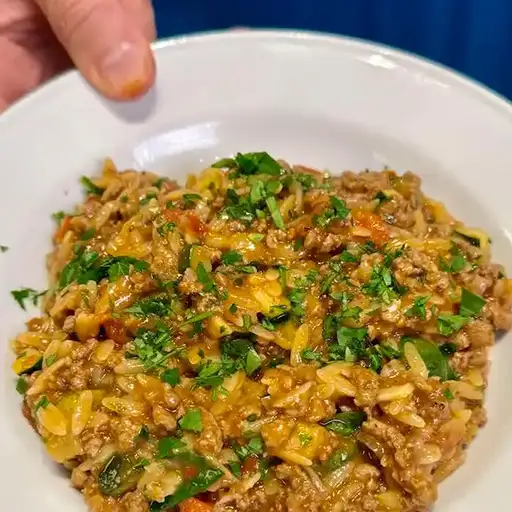 One-Pot Harissa Lamb Risoni (orzo)