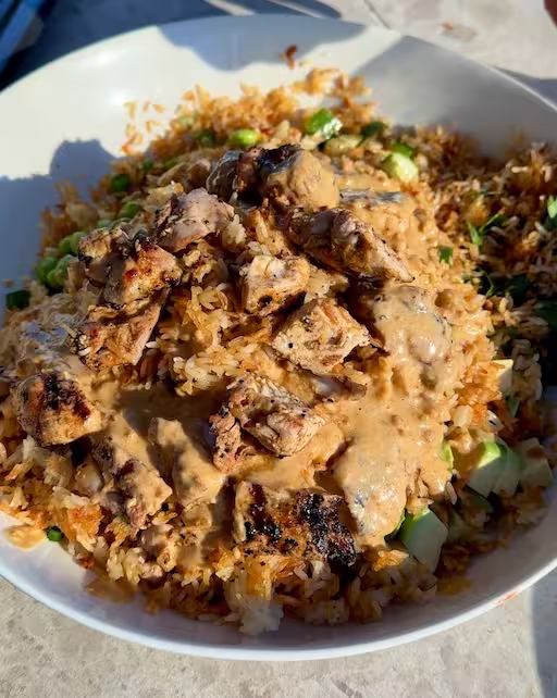 Satay Chicken Crispy Rice Salad