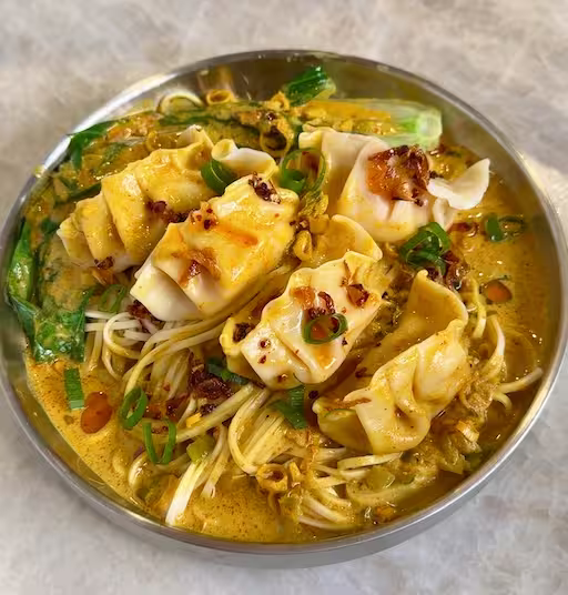 Yellow Curry Dumpling Noodle Soup
