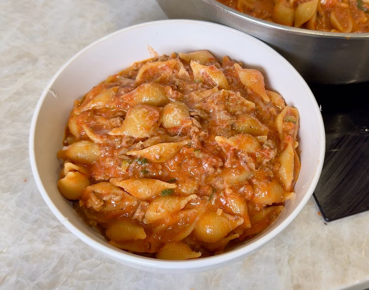 One-Pot Creamy Tomato Beef Pasta
