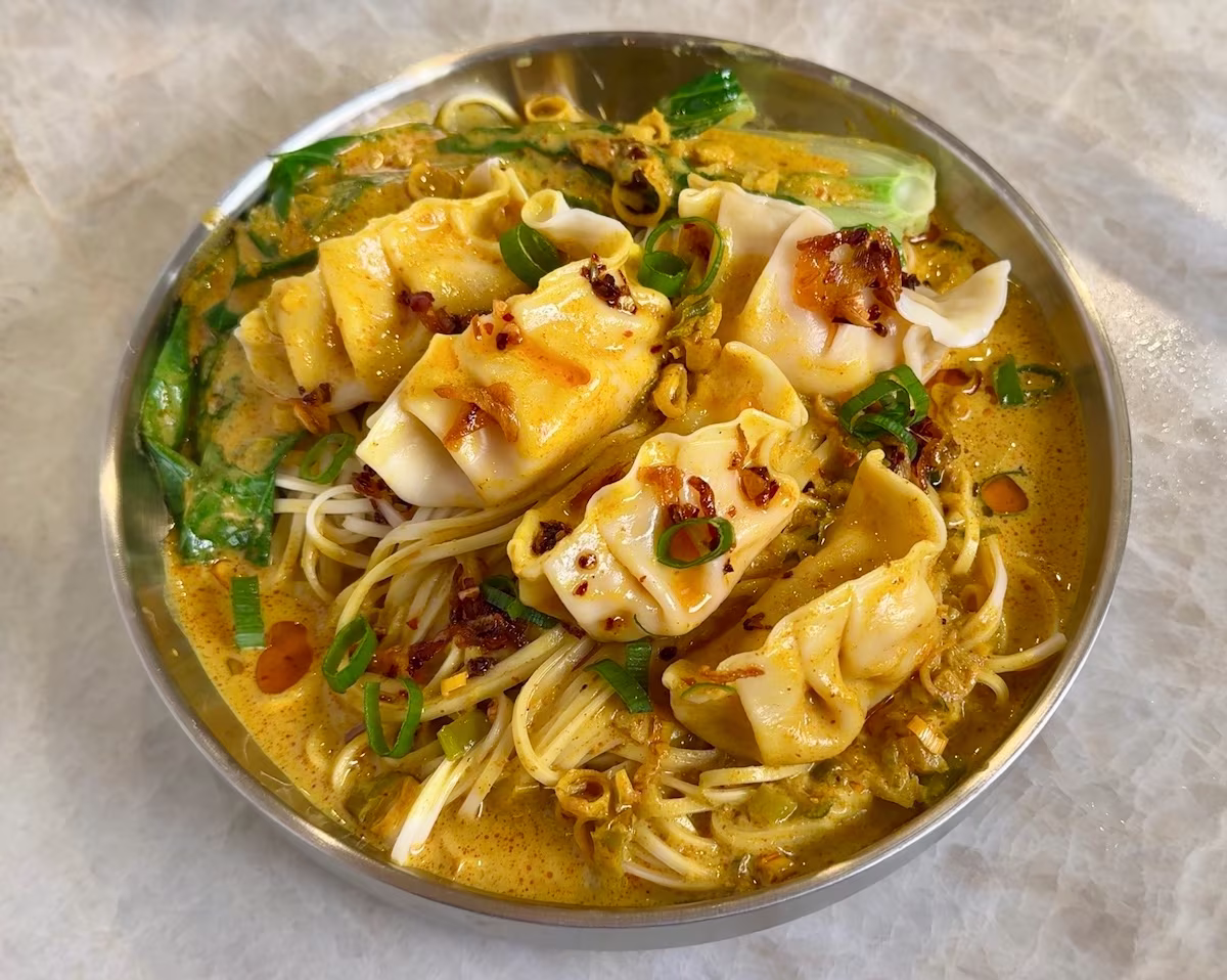 Yellow Curry Dumpling Noodle Soup