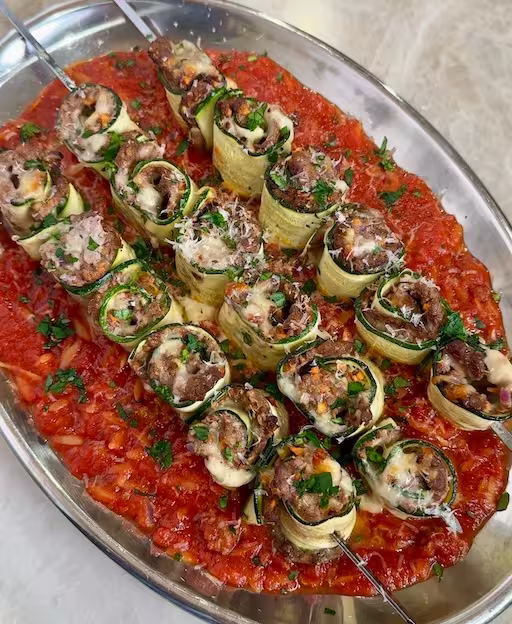 Cheesy Zucchini Beef Rolls