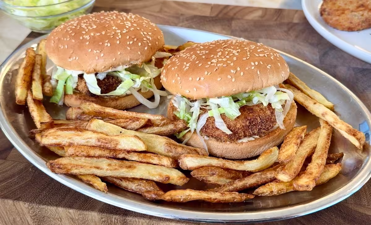 High-Protein McChicken Burgers with Crispy Chips