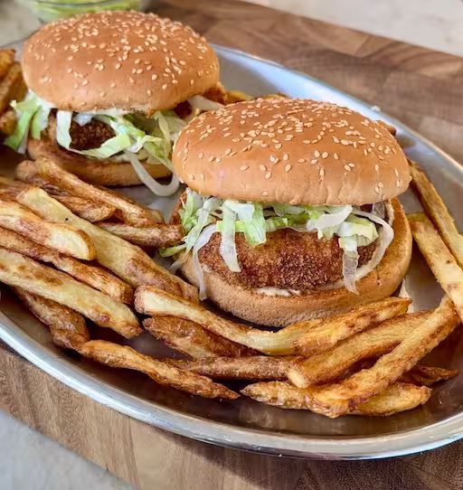 High-Protein McChicken Burgers with Crispy Chips